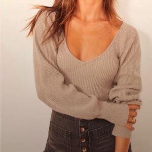 Reformation hart cashmere sweater medium oatmeal color